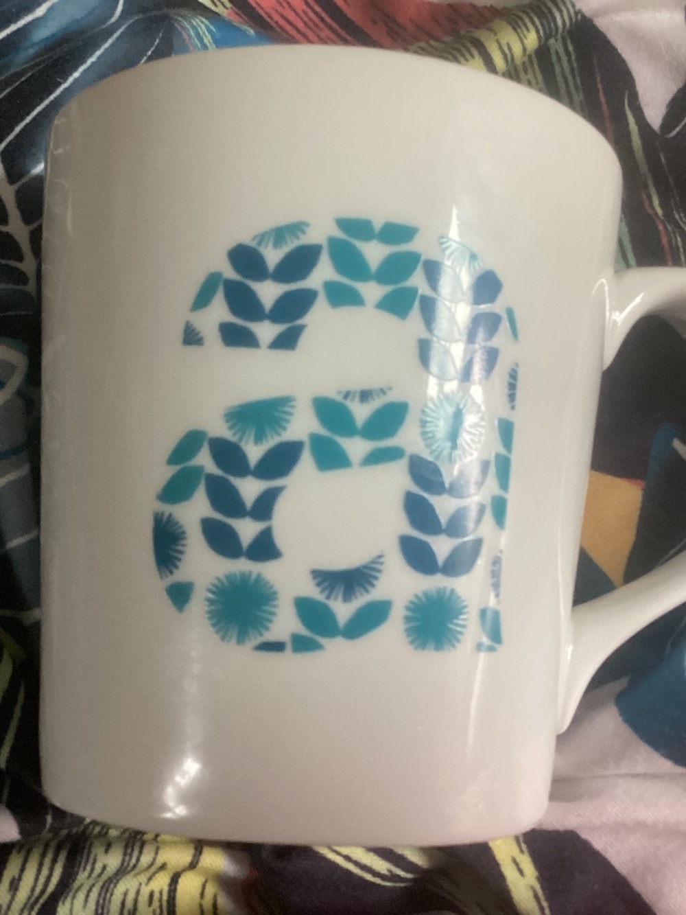 Brand new Crate & Barrel Blue Retro Style Monogram Letter ‘A’ Mug